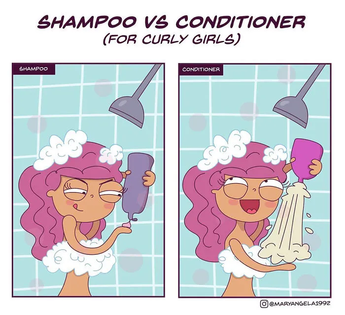 I Illustrated What It's Like Living With Curly Hair