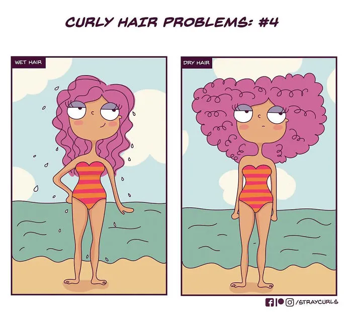 I Illustrated What It's Like Living With Curly Hair