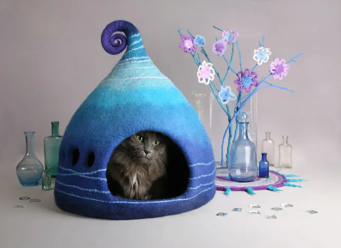 I Create Fairy Felt Houses For Cats