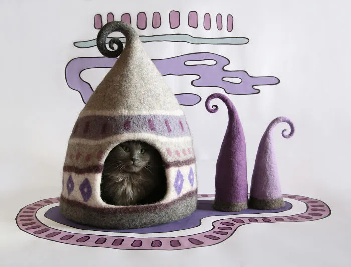 I Create Fairy Felt Houses For Cats