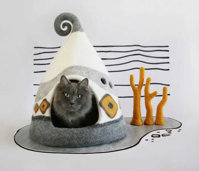 I Create Fairy Felt Houses For Cats
