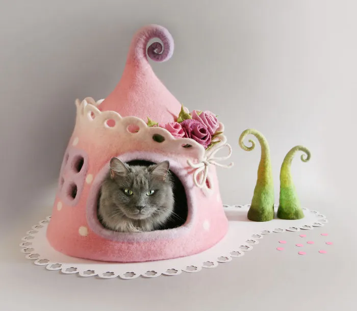 I Create Fairy Felt Houses For Cats