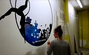 Artistic Wall Painting In Aerial School
