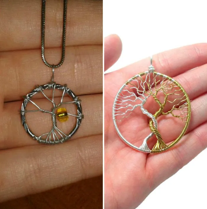 Left Is The Very First Necklace That I Did