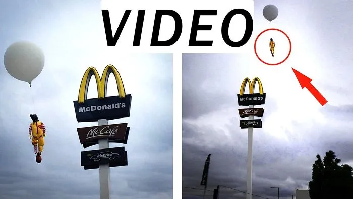 Street Art Artist Hanged Ronald Mcdonald 20 Meters Above Mcdonald's Restaurant + Video