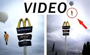 Street Art Artist Hanged Ronald Mcdonald 20 Meters Above Mcdonald's Restaurant + Video