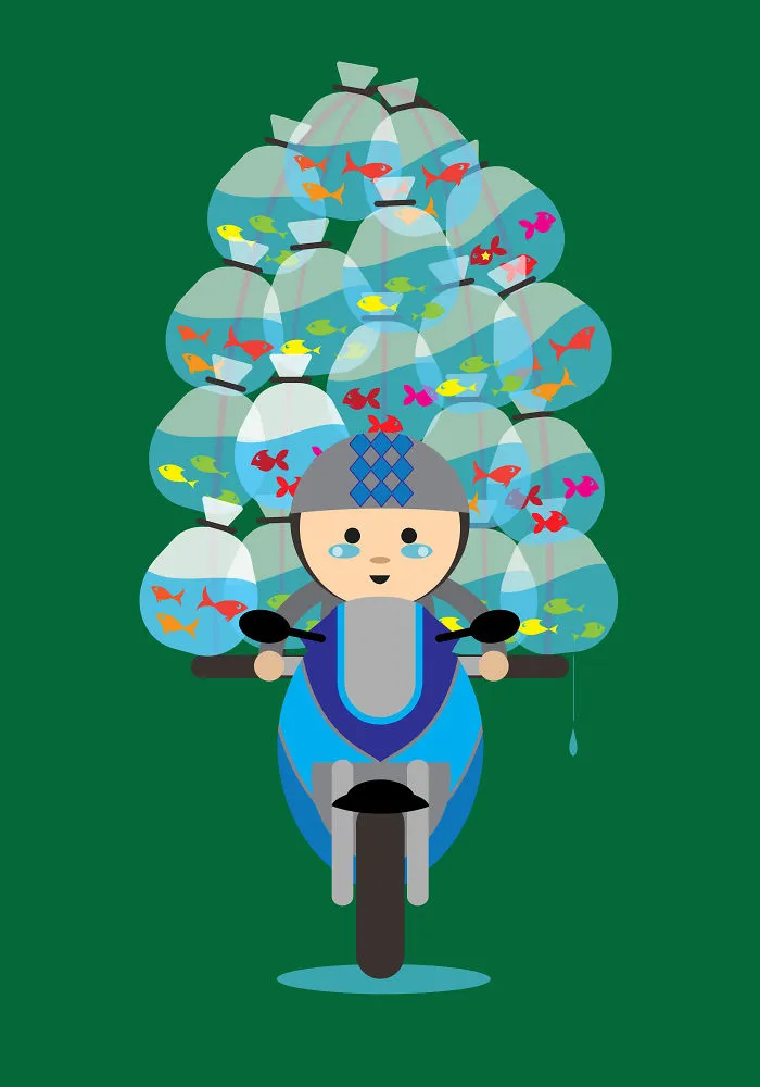 I Illustrate The Amazing Loads Of Motorbikes In Hanoi, Vietnam
