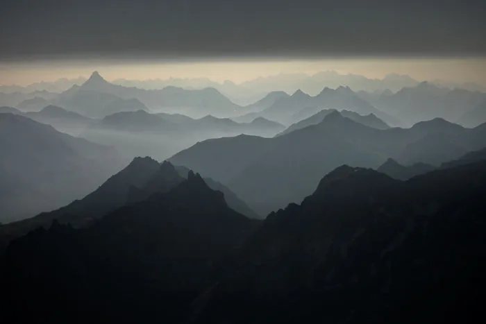 Valleys In The Mist At Moonlight