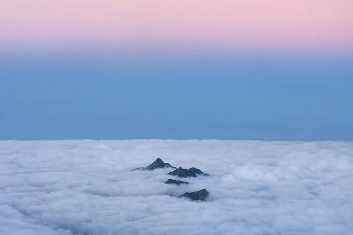 Sea Of Clouds And Shadow Of Earth