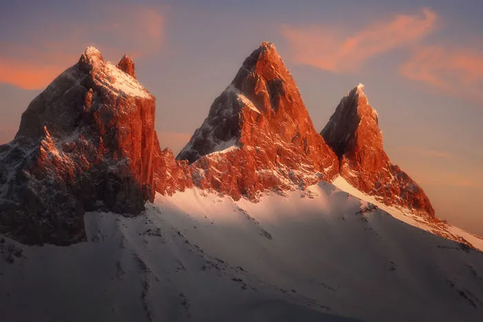Aiguilles D'arves At Sunset