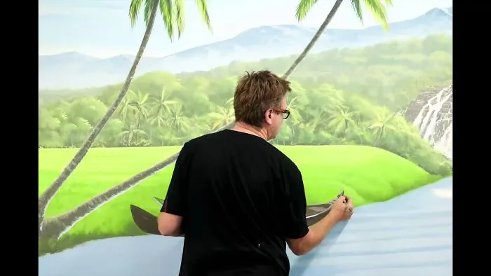 I Just Finished Painting This Mural For The Bhavan Centre In London, And Made A Groovy Timelapse  Out Of Its Creation. And Here It Is...
