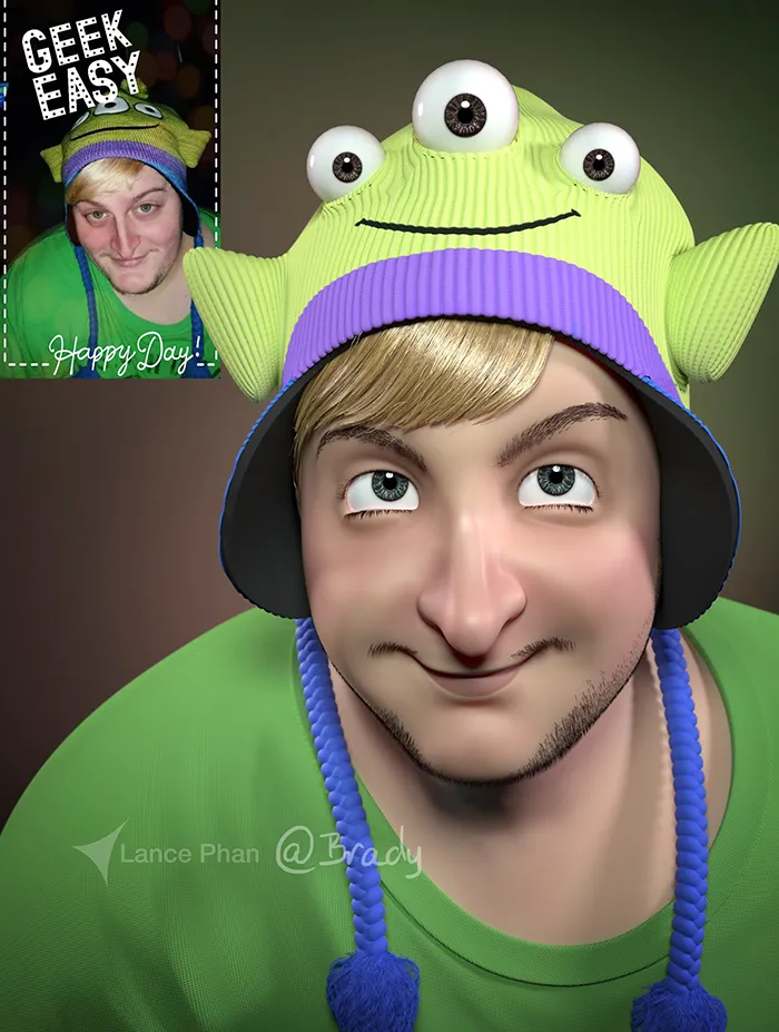 Este artista transforma a la gente en personajes 3D como los de Pixar, y tú también puedes ser uno de ellos