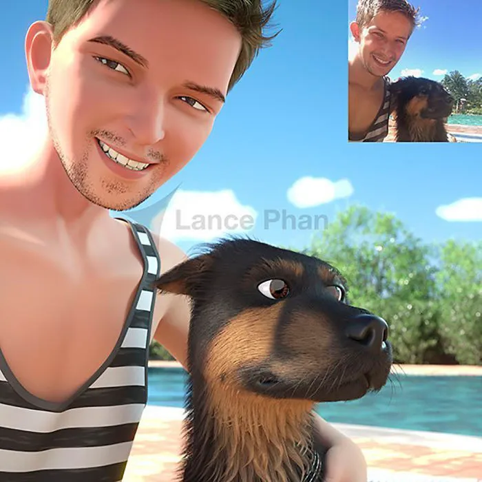 Este artista transforma a la gente en personajes 3D como los de Pixar, y tú también puedes ser uno de ellos