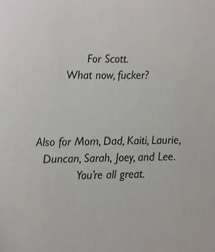 Found A Great Dedication In A Book I Got For Christmas