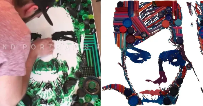 Portrait Made From Trash - The Most Sustainable Advertising Project Of The World