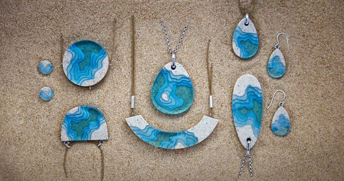 Our Aqua Jewelry Collection Has Been Crafted From Compacted Beach Sand And Resembles Unique Landscapes Of The Ocean