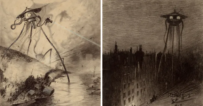 Herbert G. Wells Would Have Celebrated His 151st Birthday Today. Some Paintings For The War Of The Worlds Fans
