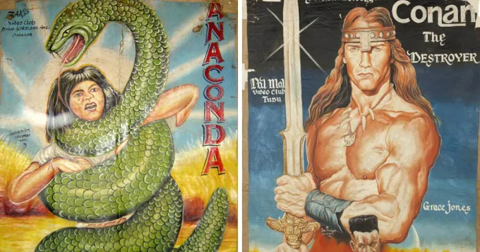 These Movie Posters Are Painted In Oil On Bags Of Flour