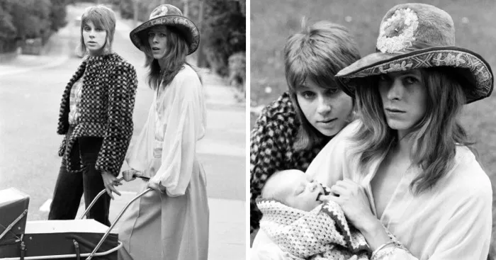 Rare Photos From 1971 Show David Bowie And His Ex-Wife Taking Their Son Zowie For A Walk