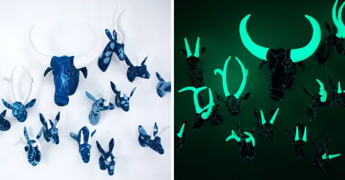 Hand-Sewn Glow-In-The-Dark Creatures