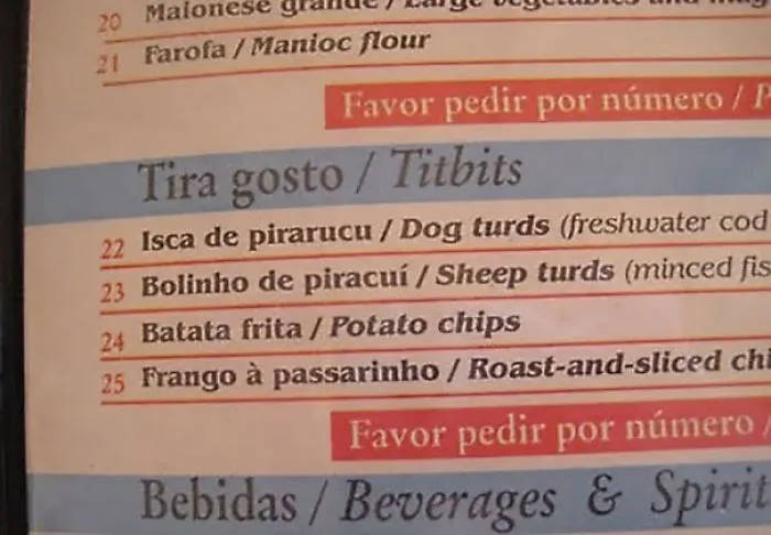 Menu Mishaps: When Dog Turds and Sheep Turds Sound Like Tasty Tidbits