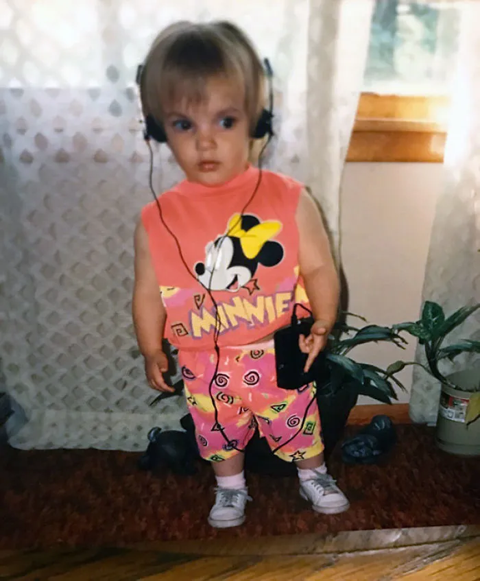 My Girlfriend Listening To Her Favorite Song, "When Doves Cry," On Her Walkman, Circa 1986