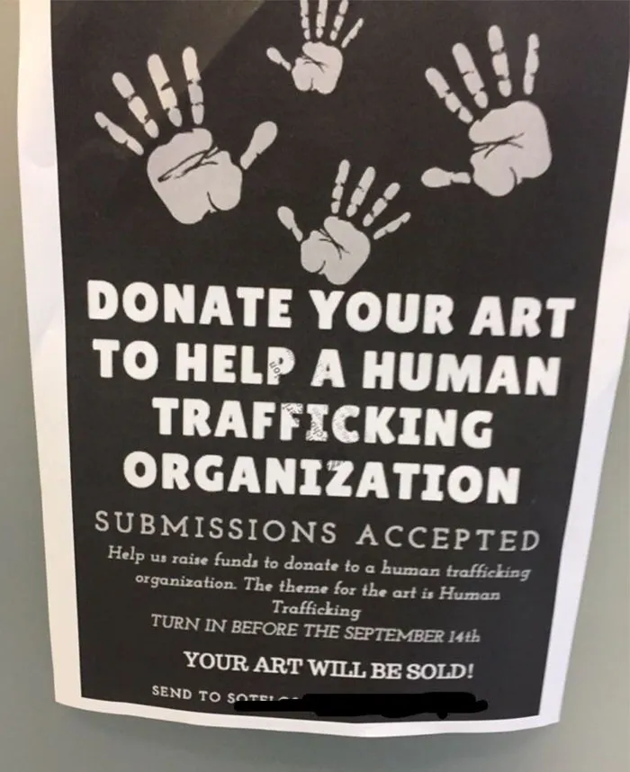 These Signs Are All Around My School, Let's Sell Some Children!
