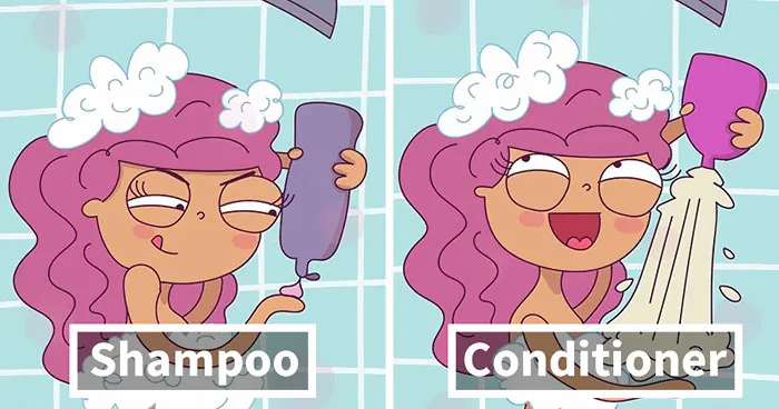 I Illustrated What It's Like Living With Curly Hair