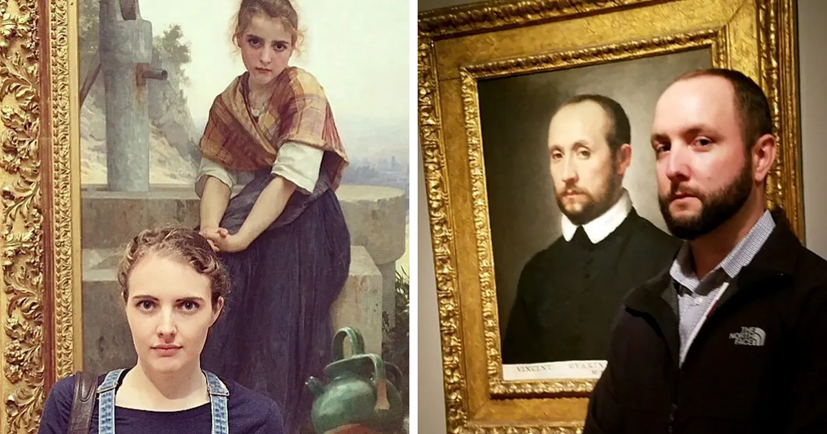 10+ Personas que accidentalmente encontraron a sus dobles en museos y no se lo podían creer
