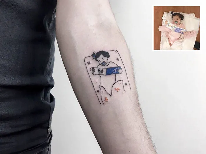 Artist Turns Your Most Nostalgic Childhood Pics Into Stylish Tattoos So You Always Have Them On Your Skin
