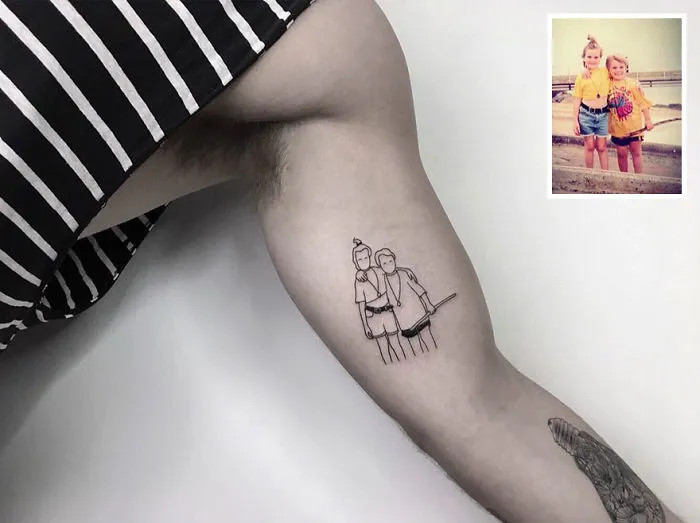 Artist Turns Your Most Nostalgic Childhood Pics Into Stylish Tattoos So You Always Have Them On Your Skin