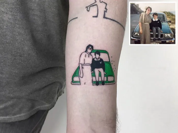 Artist Turns Your Most Nostalgic Childhood Pics Into Stylish Tattoos So You Always Have Them On Your Skin