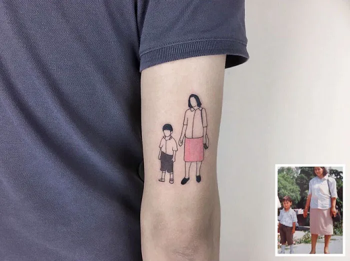 Artist Turns Your Most Nostalgic Childhood Pics Into Stylish Tattoos So You Always Have Them On Your Skin