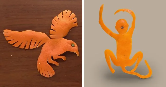 Amazing Fruit Peel Carving By Yoshihiro Okada