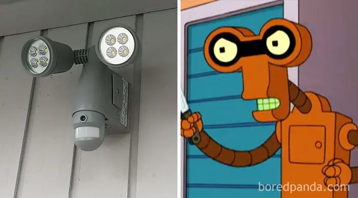 Esta luz del porche se parece a Roberto de Futurama
