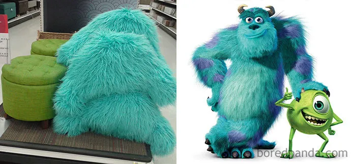 Mobiliario junto que es como Mike y Sully