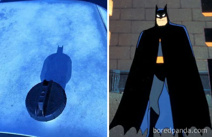 La tapa del depósito tiene sombra de Batman