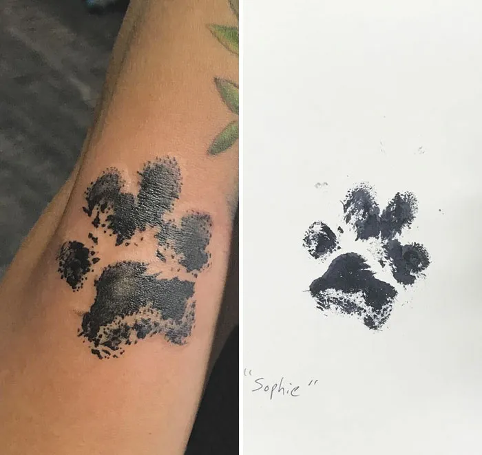 Las huellas de perro quedan genial como tatuajes, aquí tienes la prueba