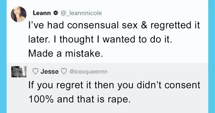 Girl Thinks If You Regret Having Sex It Means You've Been Raped, Gets A Perfect Lesson On Consent