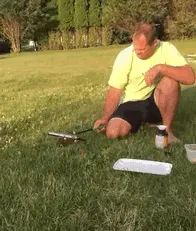Gunpowder Shooting Up Out Of A Miniature Cannon Lands Directly In A Container Of Gunpowder