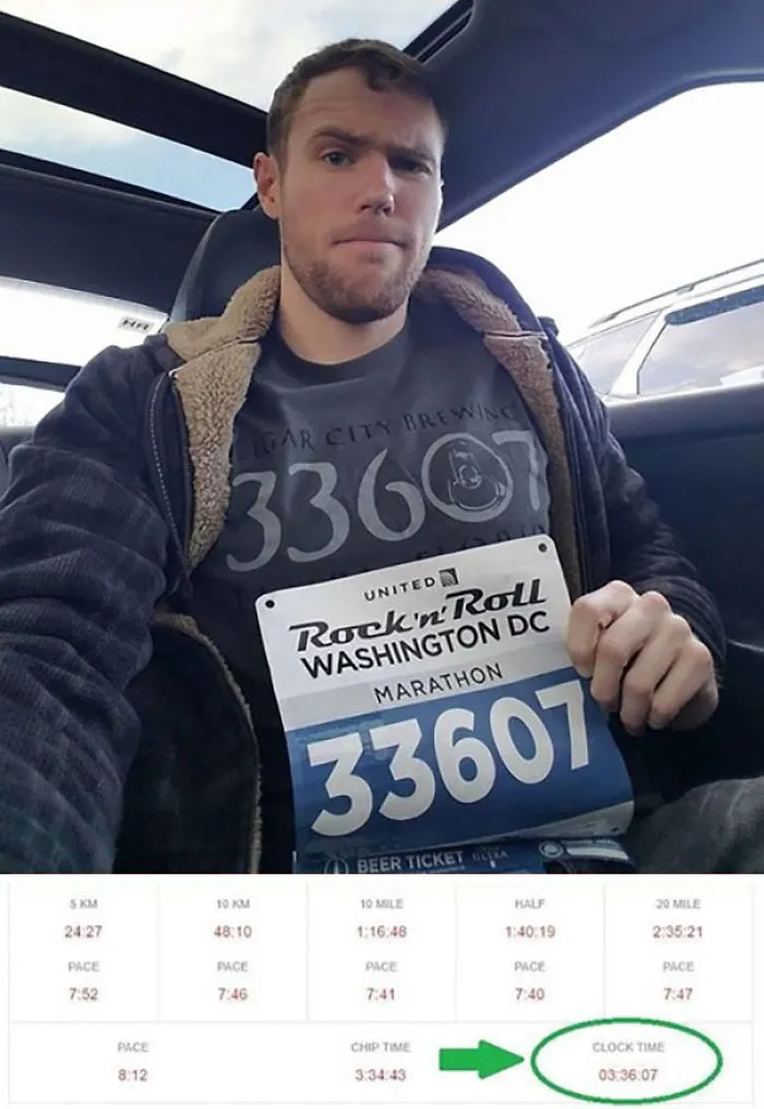 El código postal, la camiseta, el dorsal de corredor, el tiempo en terminar: todo era 33607