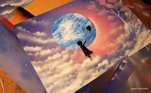 Girl With Balloon Spray Paint Art