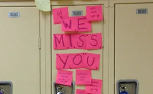 Students In My School Covered It's Lockers With Supportive Post-It Notes After 12th Grader Committed Suicide