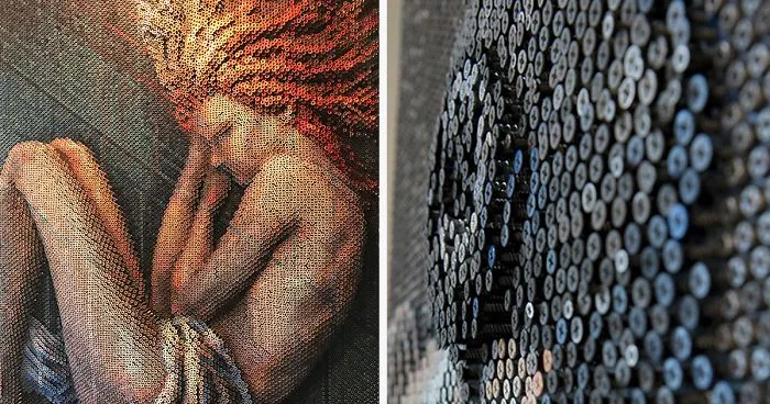Artist Uses Up To 20,000 Screws To Create Impressive Portraits, Absolutely Nails Them