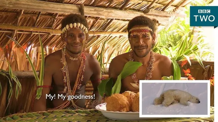 The Reactions Of Tribal Societies Seeing A Video Of Polar Bear For The First Time