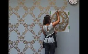 Get The Wallpaper Look For Less: How To Stencil A Wall In Only 1 Hour!