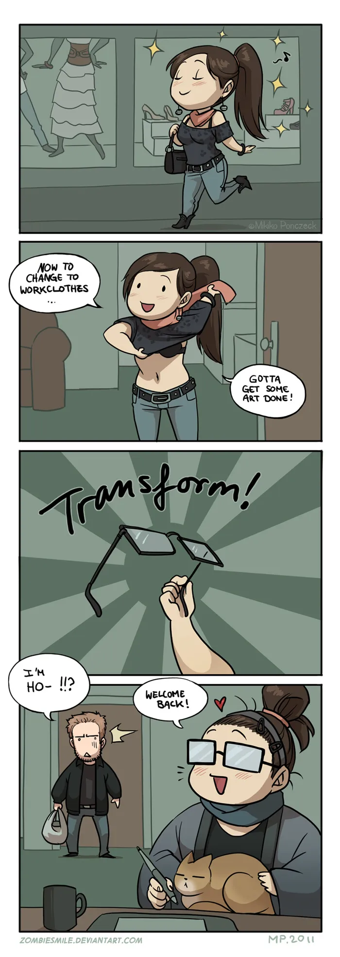 Artist Illustrates Everyday Life With Her Boyfriend And Cat In 54 Adorable Illustrations