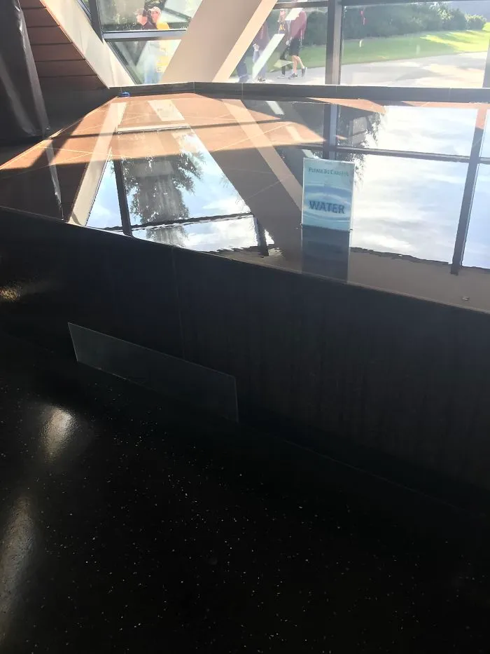 When This Sign Wasn't Here, People Used To Put Their Purses And Sit On The Water Without Thinking There Was Water
