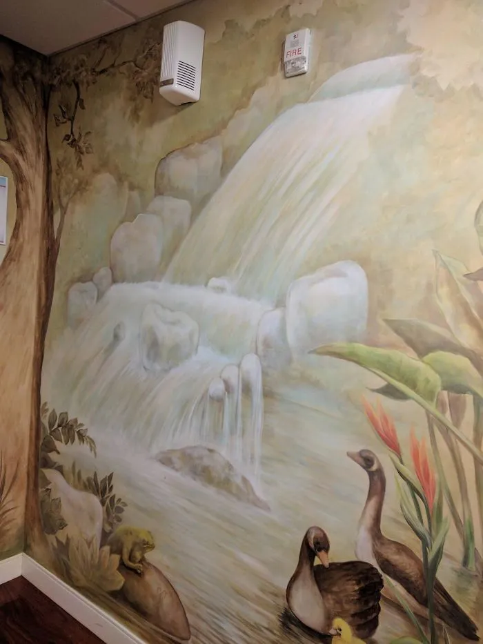 Mural en la clínica dental... las rocas son dientes
