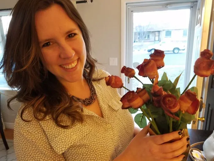 I Made Bacon Roses For My Wife